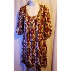 Hypnotic Women Multicolor‎ Polyester Scoop Neck  Dress S Small Geometric
